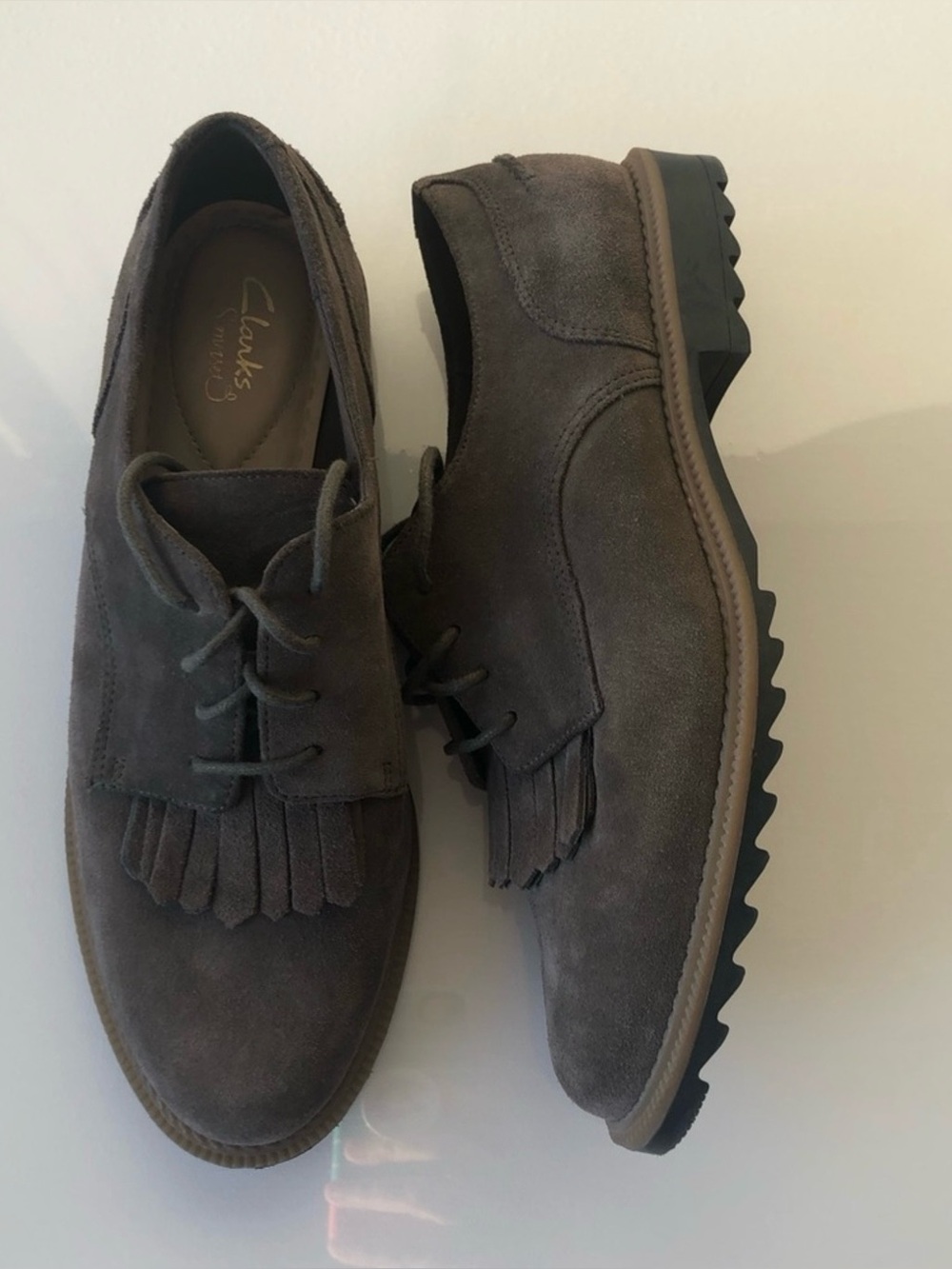 Clarks Somerset Griffin Women's Suede Kiltie Lace-Up Oxfords